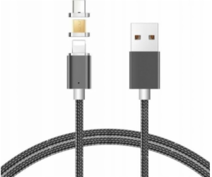 Libox USB-A - Lightning USB kabel 1 m šedý (LB0114)