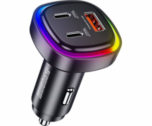 Nabíječka do auta USB, 2x USB-C Remax RCC330, 66W (černá)