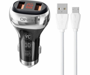 LDNIO C2 2USB nabíječka do auta + kabel MicroUSB