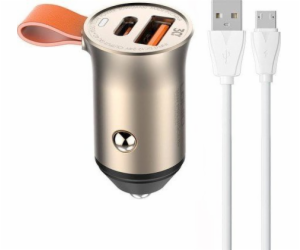 LDNIO C509Q USB, USB-C 30W Nabíječka do auta + kabel Micr...