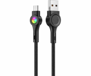 Kabel USB-Micro USB VFAN Colorful X08, 3A, 1,2 m (černý)