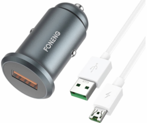 Nabíječka do auta Foneng C15, USB, 4 A + kabel USB na mic...