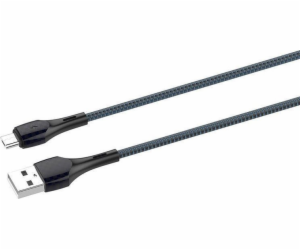 LDNIO LS522 2m kabel USB - Micro USB (šedomodrý)