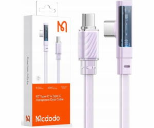 Kabel USB-C na USB-C Mcdodo CA-3454 90 stupňů 1,8 m s LED...