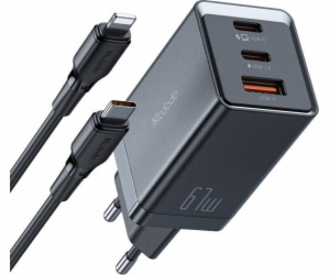 Mcdodo CH-1544 GaN síťová nabíječka, 2x USB-C, 1x USB, 67...