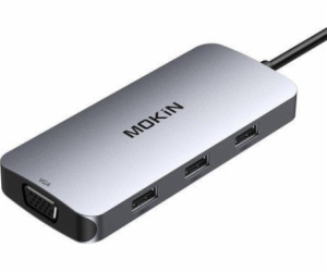 Adaptér MOKiN 7v1 Rozbočovač USB-C na 2x HDMI + 3x USB 2....