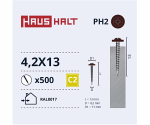 Samořezné šrouby Haushalt, DIN 14566, 4,2 x 13m, 500 ks.