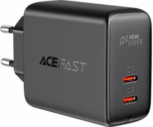 Síťová nabíječka Acefast A9, 2x USB-C, PD 40W (czarna)