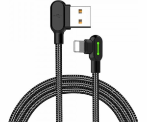 Úhlový kabel USB Lightning Mcdodo CA-4674 LED, 0,5 m (černý)