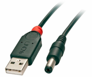 Lindy USB-A – DC kabel 5,5 mm 1,5 m černý (70268)