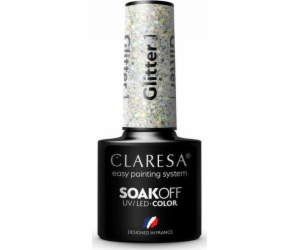 Claresa Soak Off UV/LED Glitter hybridní lak 1 5g