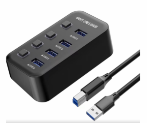 USB 3.2 Superspeed HUB 4-portový s vypínači portů