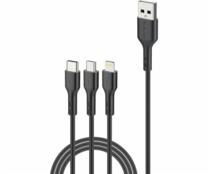 Foneng X36 3v1 kabel USB-C / Lightning / Micro USB, 2,4 A...