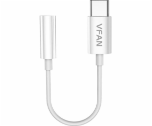 Vipfan L08 USB-C na mini jack 3,5 mm AUX, 10cm, bílý