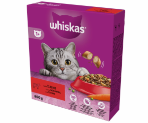 WHISKAS with delicious beef - suché krmivo pro kočky - 800g