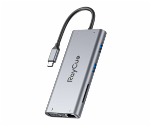 Rozbočovač 11w1 RayCue USB-C do 2x USB-A 2.0 480Mb/s + 3x...