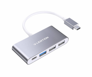 Rozbočovač Lention 4v1 USB-C na USB 3.0 + 2x USB 2.0 + US...