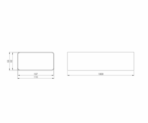 Ventilační kanál EUROPLAST, 110 x 55 x 1000 mm