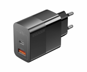 Nabíječka USB-C+USB-A 33W Essager GaN (černá)