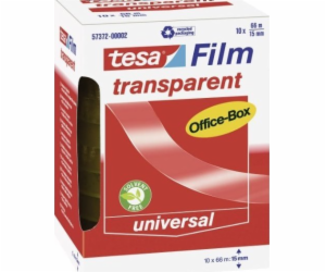 tesafilm transparentní, 10 rolí, 15 mm, kancelářská krabi...