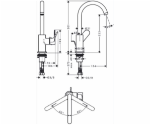 Umyvadlová baterie Hansgrohe Rebris S 72536000, chrom