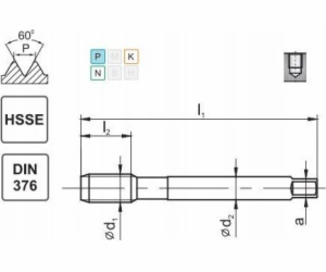 Ventilátor TAP M16 DIN-376C L40 LH (6H) HSSE 800 - D2-591...