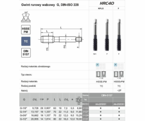 Fanar THREAD G 3/8 NGRA/2-P DIN-5157 (-X) HSSE-PM TICN HR...