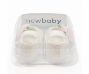 Kojenecké saténové capáčky New Baby Ivory Flowers 12-18 m