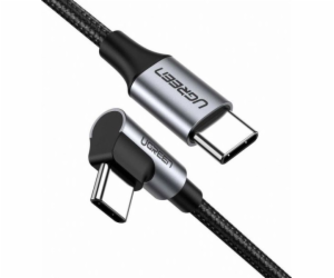 UGREEN USB-C to Angled USB2.0-C Round Cable 1m Gray Black