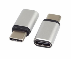 PremiumCord Adaptér USB-C Female - USB-C Male, stříbrná