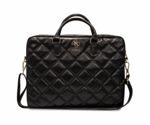 Guess PU Quilted 4G Metal Logo Computer Bag 15/16" Black ...