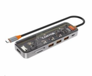 CANYON replikátor portů DS-13 7v1, 1xUSB-C PD 100W, 1xHDM...