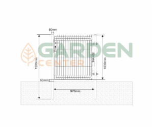 Segmentová brána GARDEN CENTER, 100×103 cm, zelená