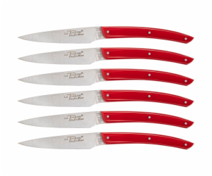 Jean Dubost Laguiole 6 pcs. Knife Set, Acrylic Red