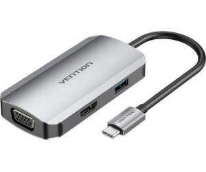 USB-C Docking Station to HDMI, VGA, USB 3.0, PD 0.15m Ven...