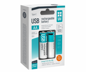 Colorway nabíjecí baterie AA 2200mAh/ USB-C/ 1.5V/ 6ks v ...