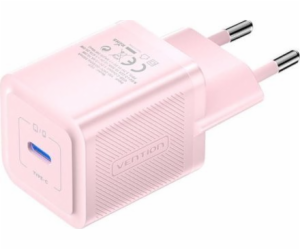 Wall charger, Vention, FEPP0-EU, USB-C, 20W, GaN (pink)