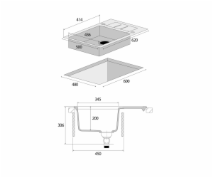 Granitový kuchyňský dřez Concept DG05C45wh s BÍLÝM odkapá...