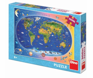 Dino Puzzle Dětská mapa 300 XL dílků