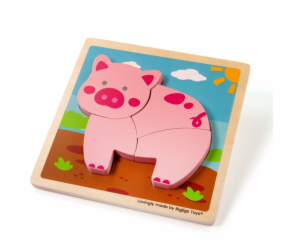 Bigjigs Toys Vkládací puzzle Prasátko