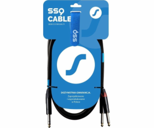 SSQ JSJM2 SS-1453 Kabel Jack Stereo - 2x Jack Mono 2 m Černá