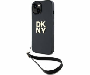 DKNY PU Leather Stack Logo Wrist Strap Zadní Kryt pro iPh...