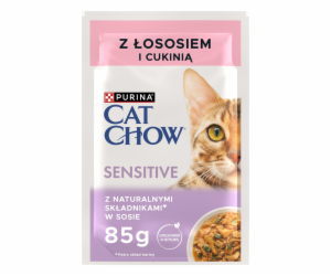 PURINA Cat Chow Sensitive Losos a cuketa - vlhké krmivo p...