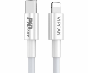 Kabel USB-C do Lightning VFAN P01, 3A, PD, 1m (bílý)