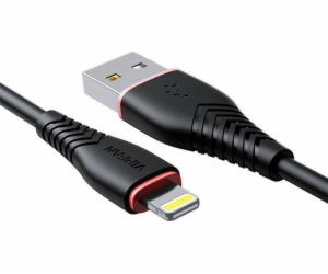 Kabel USB-Lightning VFAN Anti-Break X01, 3A, 1m (černý)