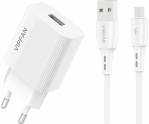 Síťová nabíječka VFAN E01, 1x USB, 2,4A + kabel Micro USB...