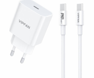 Nástěnná nabíječka VFAN E04, USB-C, 20W, QC 3.0 + kabel U...