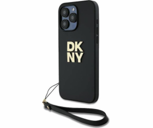 DKNY PU Leather Stack Logo Wrist Strap Zadní Kryt pro iPh...