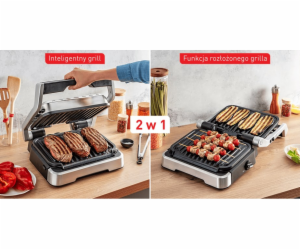 Tefal OptiGrill 2 v 1 GC772D30 Inox kontaktní gril, 2100 ...