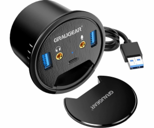 Graugear USB HUB GRAUGEAR USB 3.0 Tisch Hub se zvukem a m...